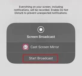 Select Start Broadcast to Chromecast PowePoint.