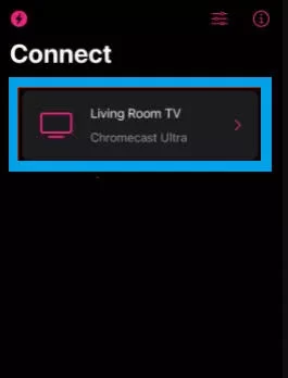 Select your Chromecast device