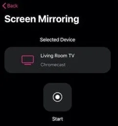 Select Start to Chromecast Steam Link