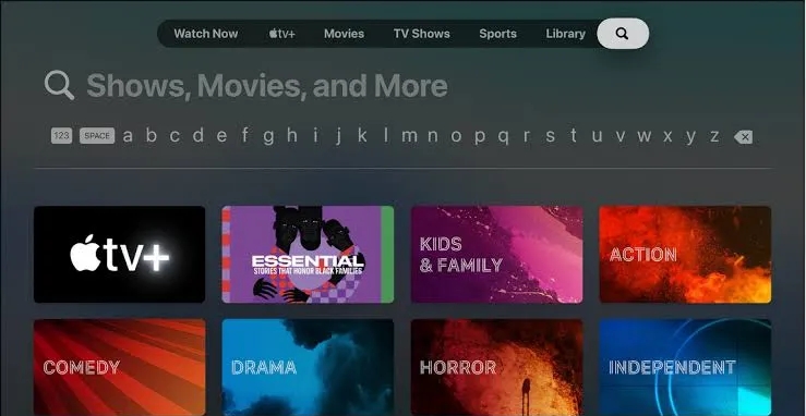 Search for Crackle on Apple TV