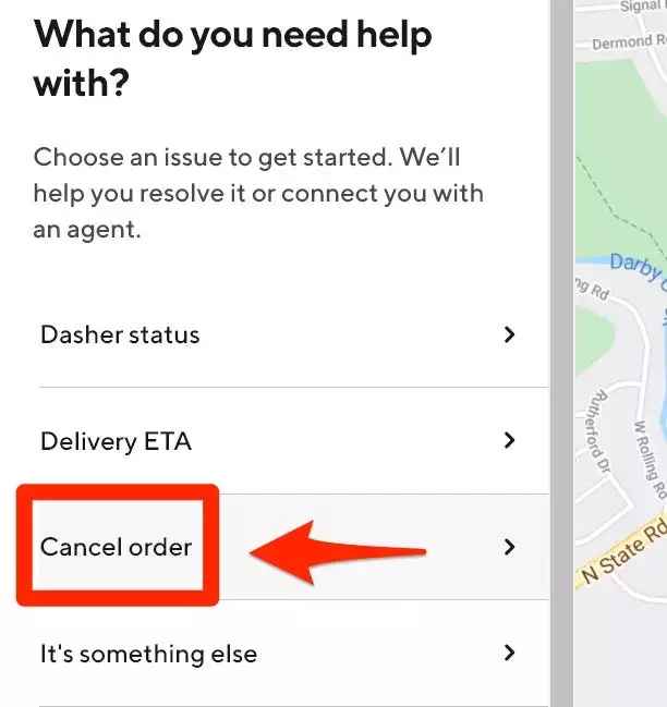 Select Cancel Order