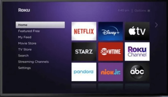 click streaming channels from roku home screen 