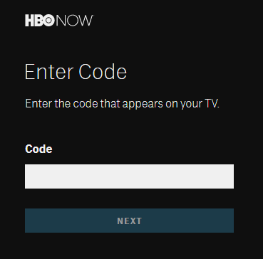 enter the activation code to Activate HBO NOW
