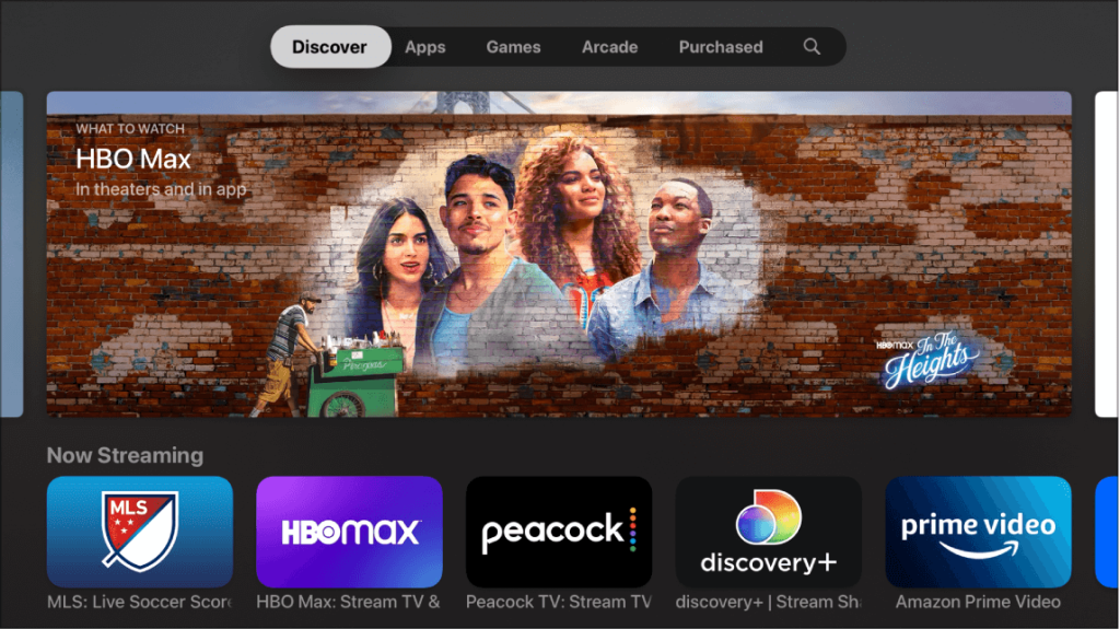 tap search to Activate HBO NOW on apple tv 