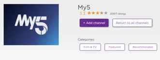 install the my5 app to activate it
