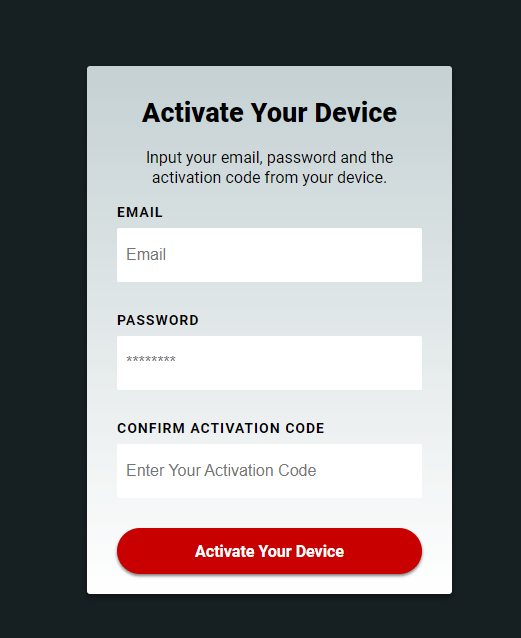 enter code and details and activate shudder tv