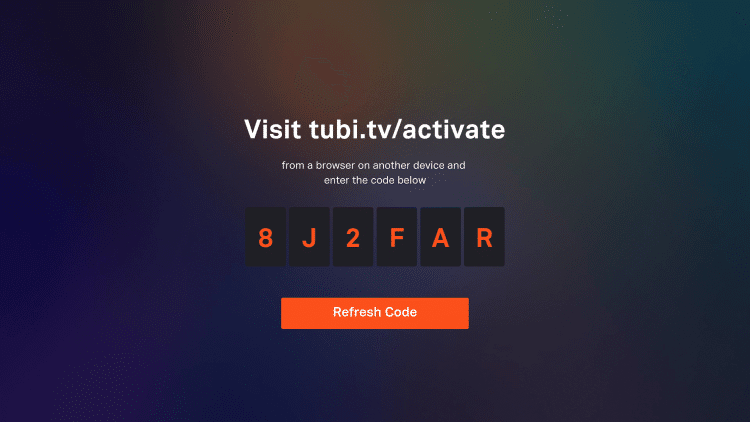 enter the code activate tubi tv