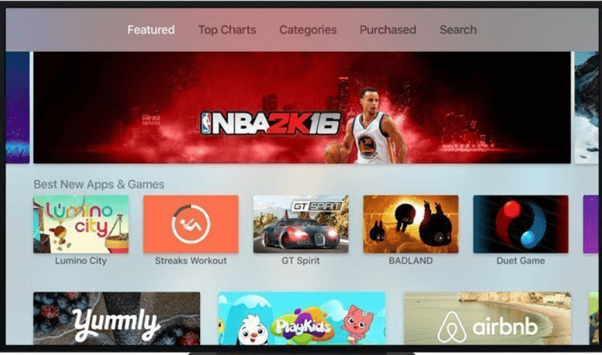 Tap Search to Install Activate LES Mills On Demand App on Apple TV
