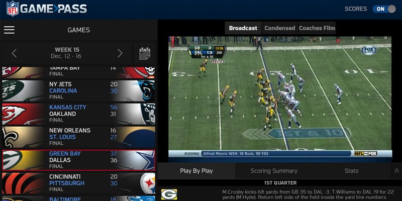 Watch NFL matches live on Apple TV
