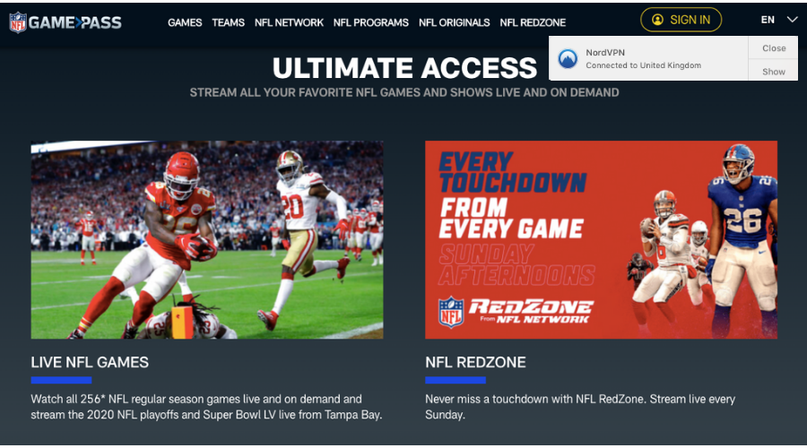 NFL Game Pass International app
