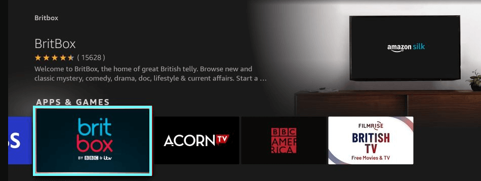 Select Britbox on Firestick