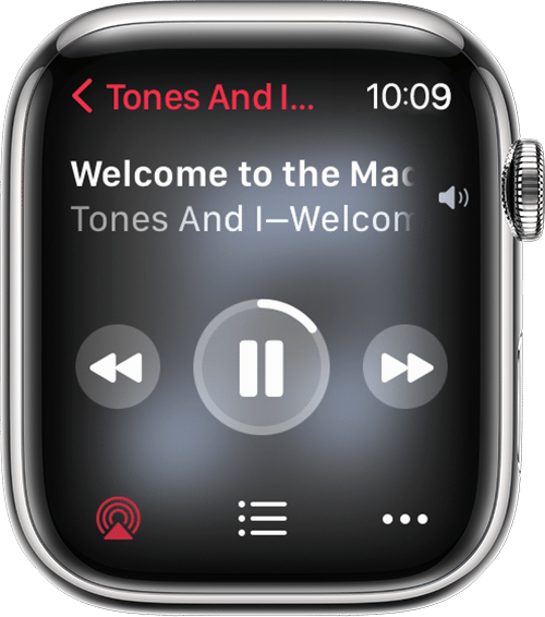 click the AirPlay icon on Apple Watch