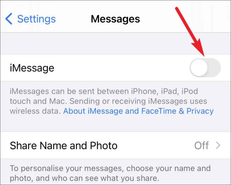 find iMessage to activate iMessage