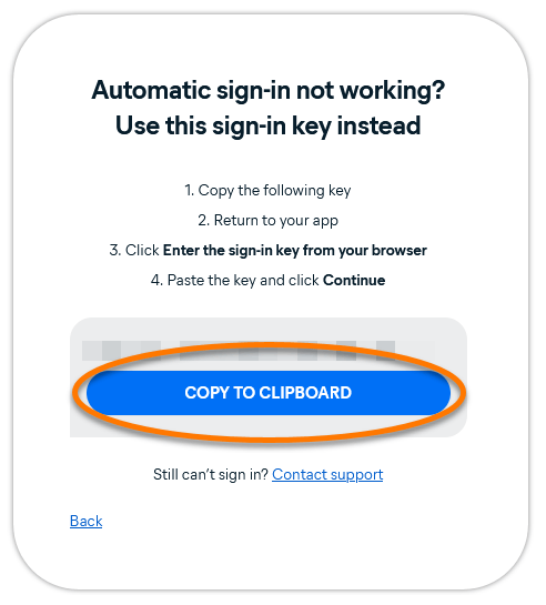 tap copy to Clipboard button