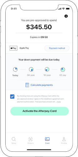 Activate Afterpay Card