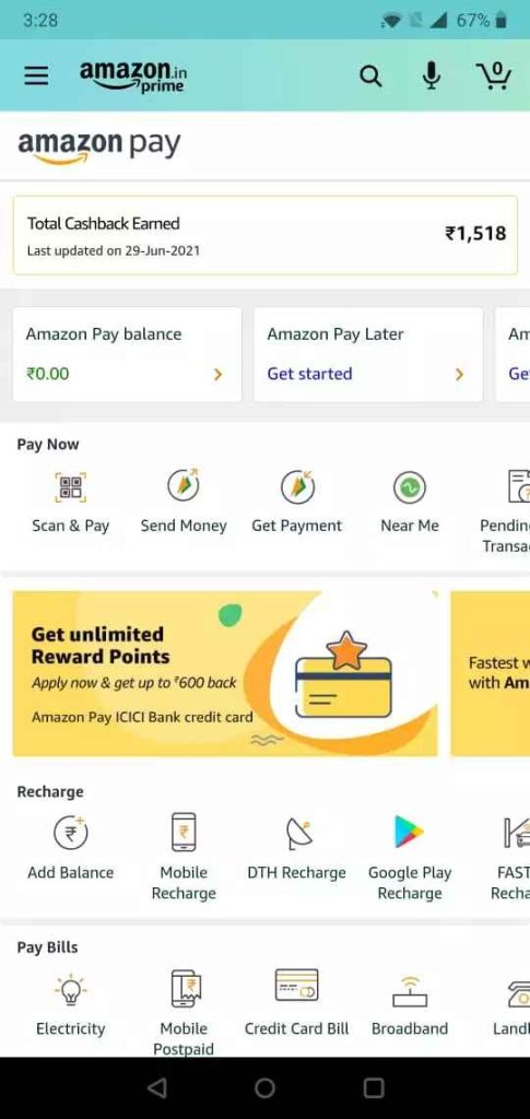 Tap the Amazon Pay Later get started to activate it