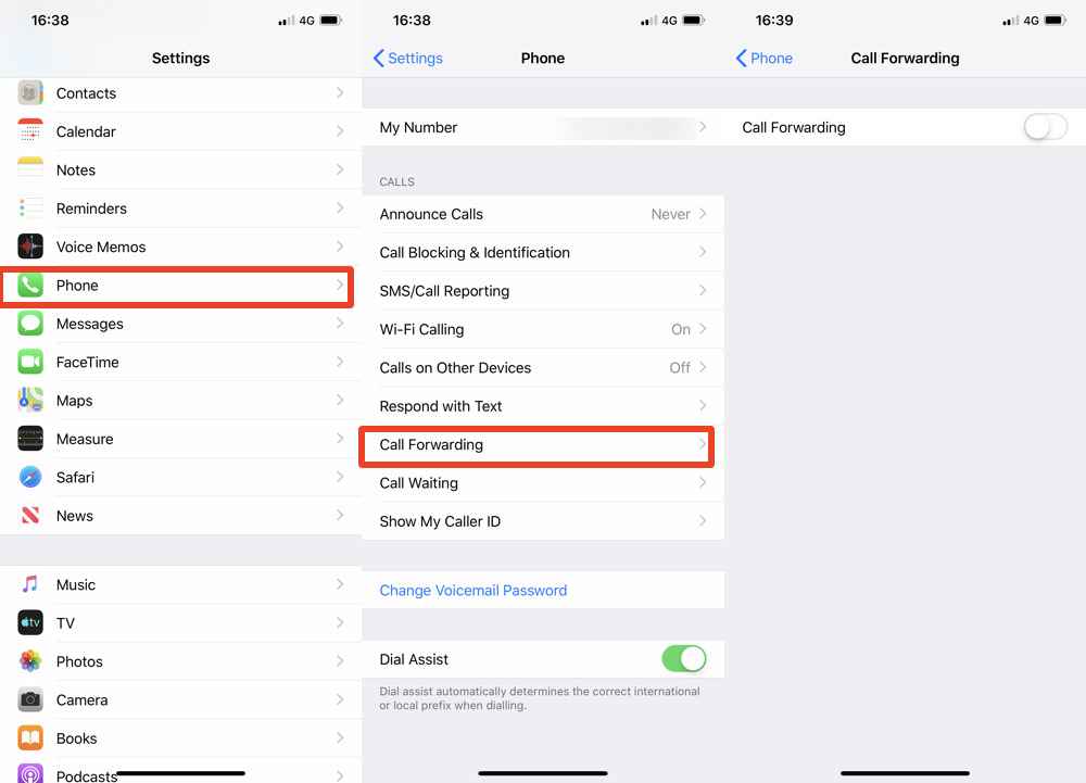 select Call forwarding on iPhone