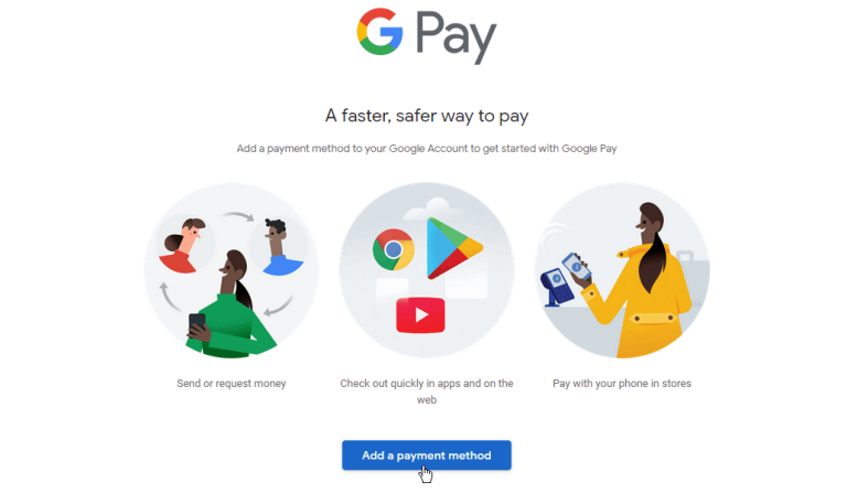 select Add a payment method on the web browser