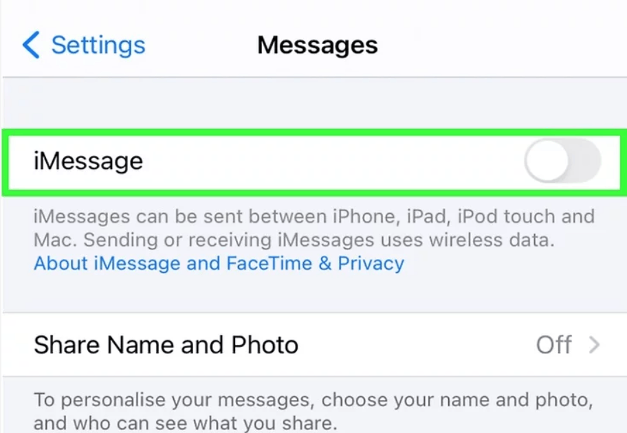 disable iMessage to send only MMS from iPhone