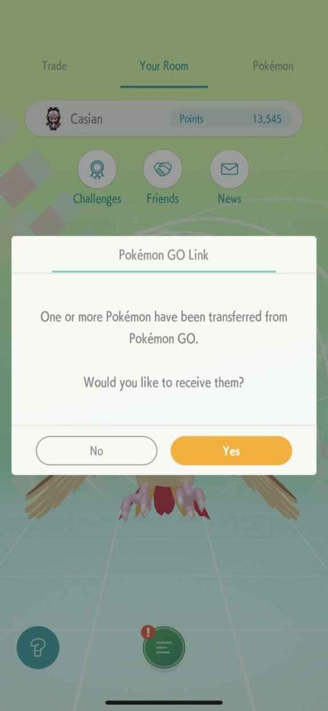 Click the Yes button to receive the Pokemon to activate Mystery Box Pokemon Go