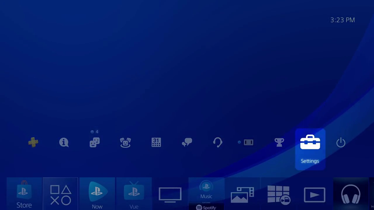 Settings icon in PS4