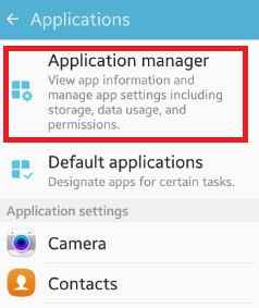 select Application manger to activate Google Play Store