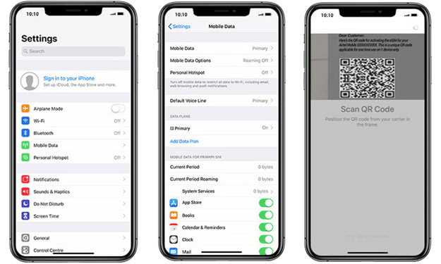  scan the QR code to Activate eSIM on iPhone