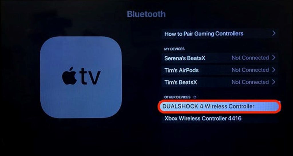 PS4 Controller Apple TV