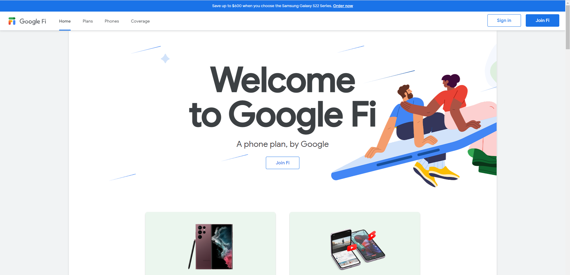 Click Join Fi to activate Google Fi