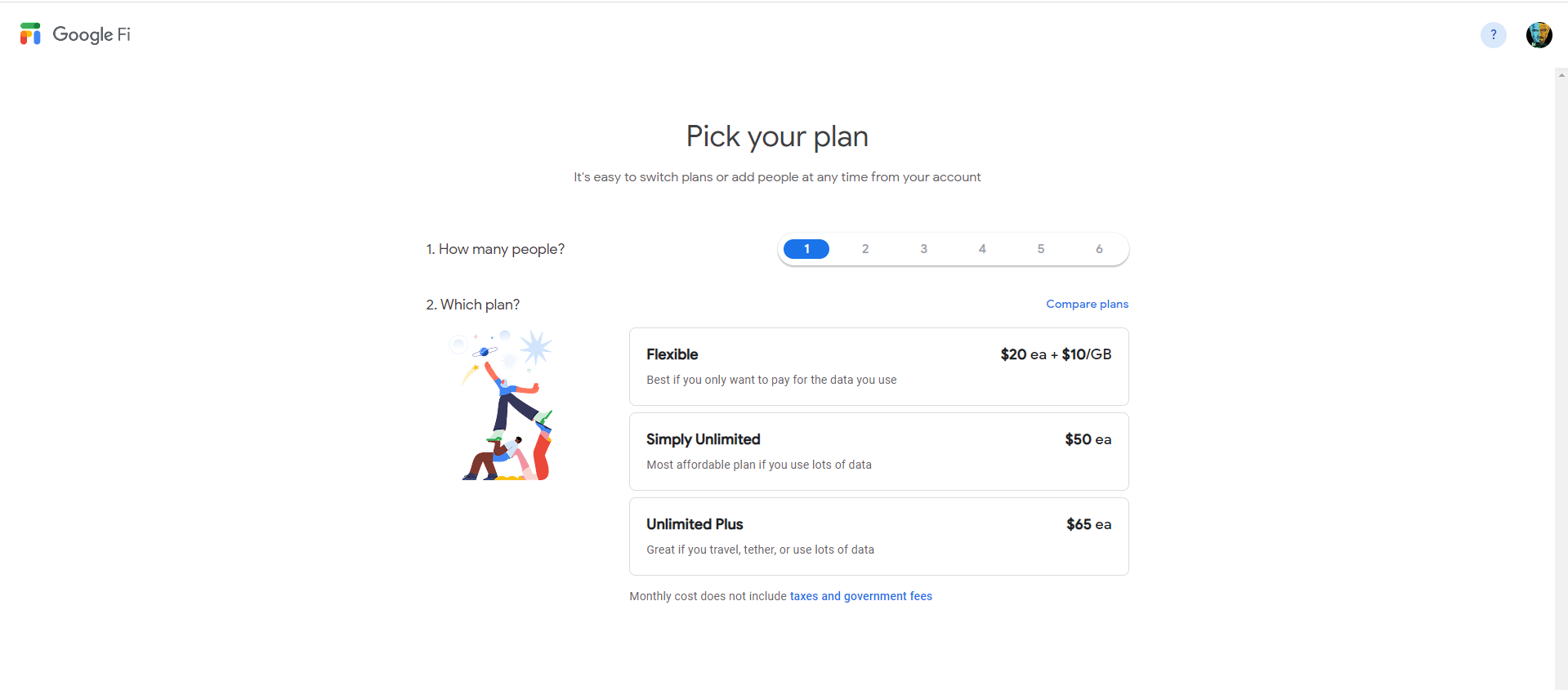 Plans in Google Fi
