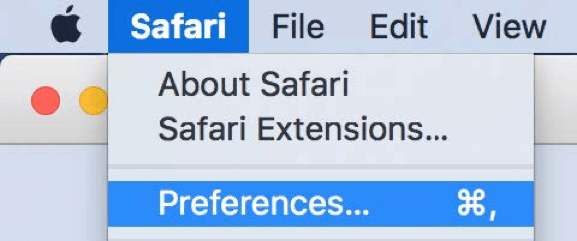 Preference option in Safari browser