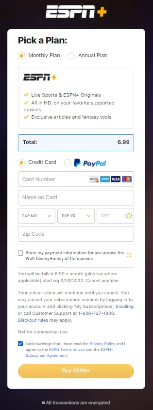 Complete the payment