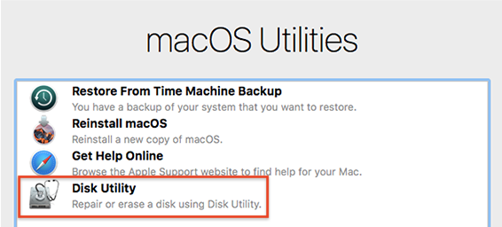 Select Disk Utility