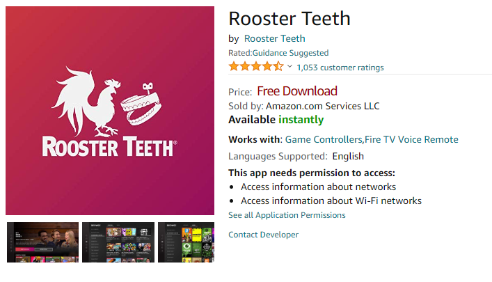 Activate Rooster Teeth on Fire TV