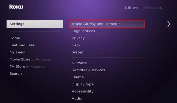 Click Enable AirPlay and Homekit