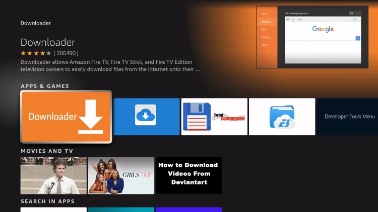 Select Downloader on Firestick