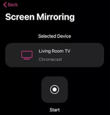 Click the Start button to Chromecast Zoom 