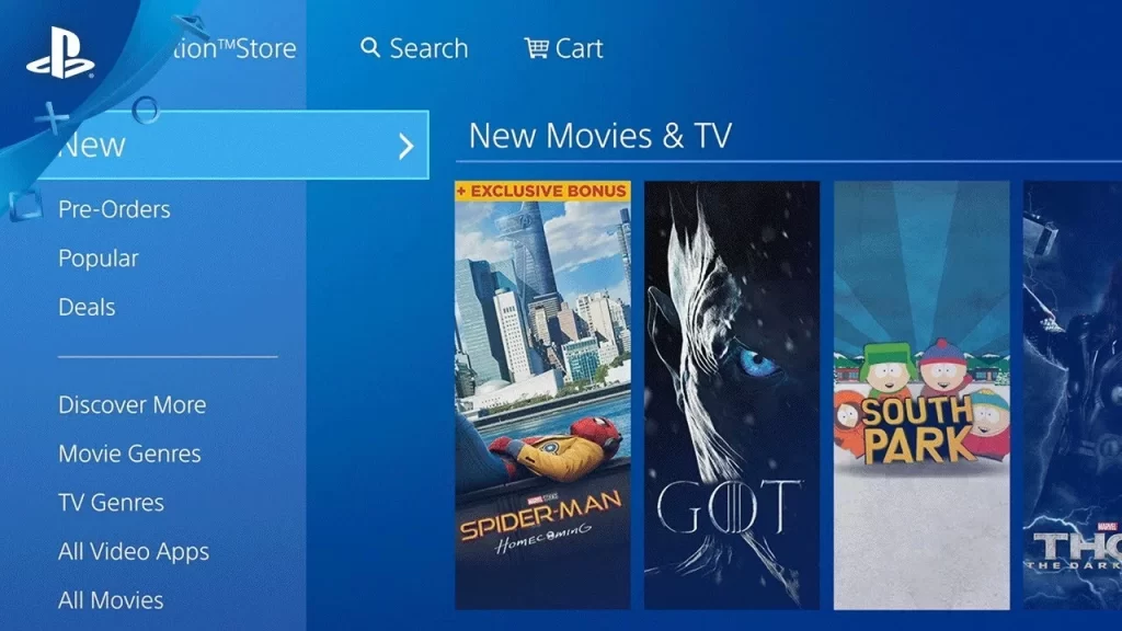 Open Playstation Store on PS4