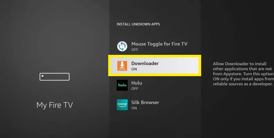 Enable Downloader to install Dofu Sports on Firestick 