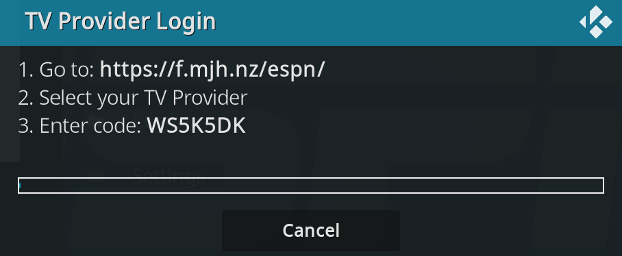 Login with your TV provider credentials