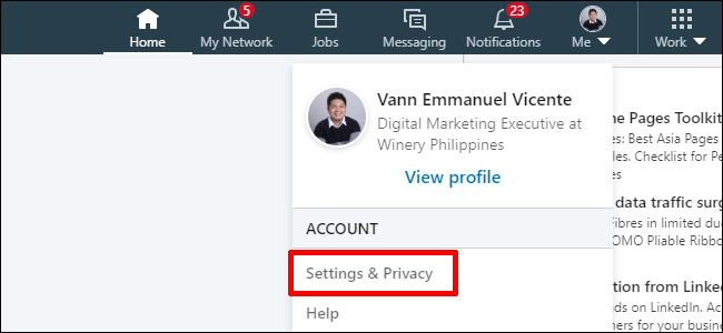 Privacy and Setting option