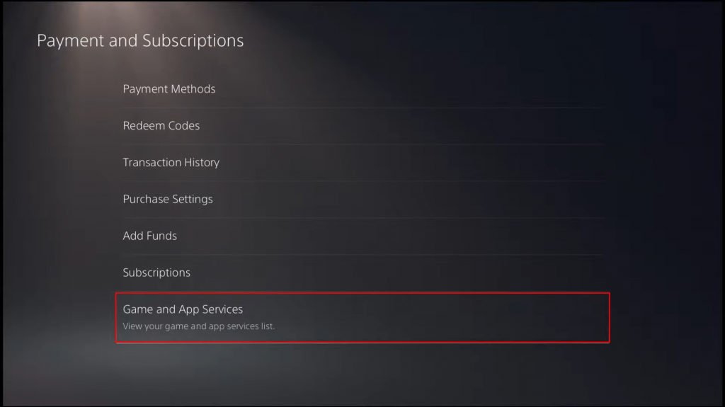 Select Game and app service 