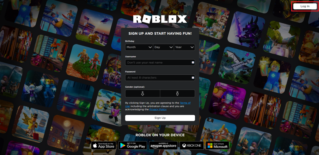 Visit Roblox website 