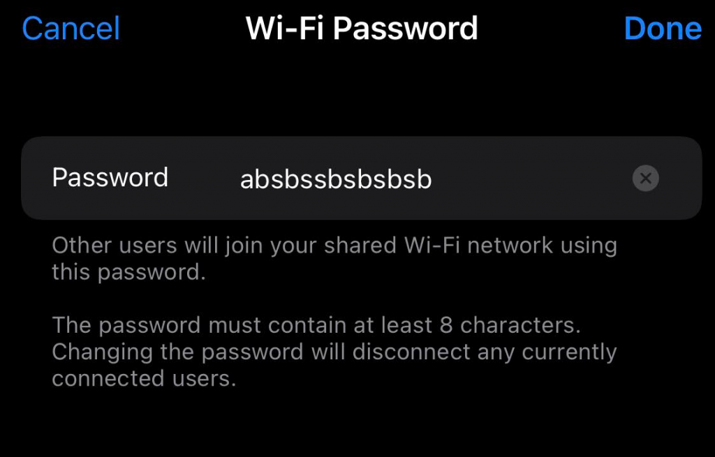 Change the Wi-Fi password