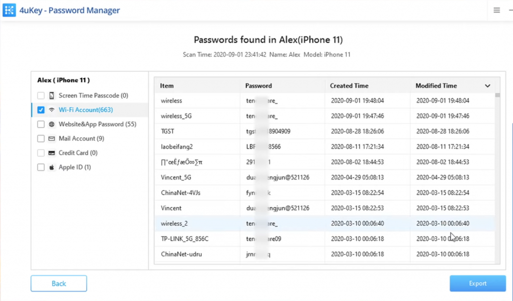 Wi-Fi passwords