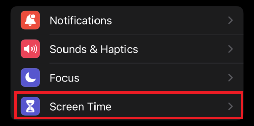 Select Screen Time