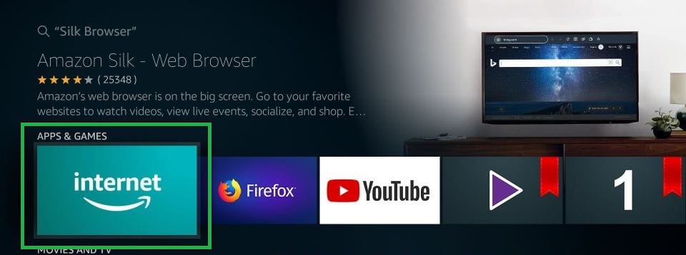 Select the Silk Browser to stream USTVGO on Firestick
