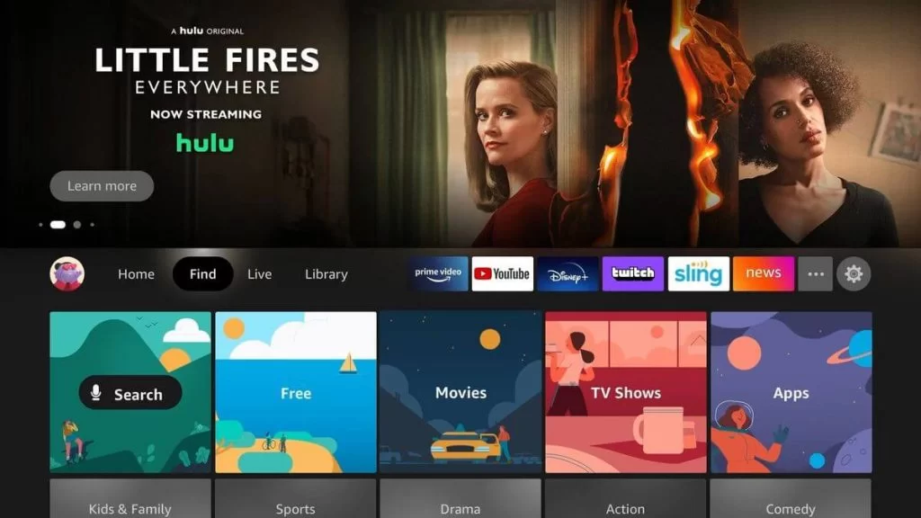 Click Search on Firestick home screen