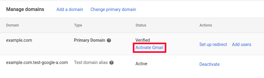 Tap Activate Gmail in Google Workspace