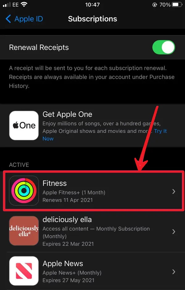 choose Fitness + app